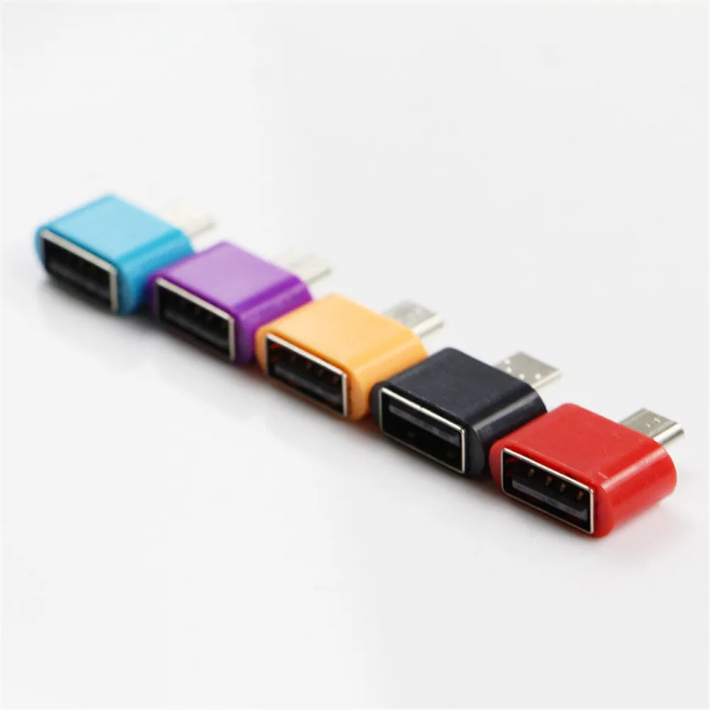 

5 Colors Mini Micro USB Male to USB 2.0 Female Adapter OTG Converter For Android Tablet drop shipping