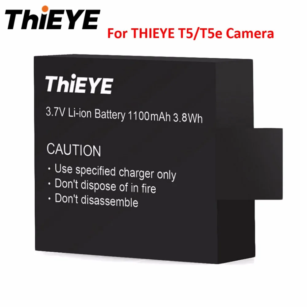 

THIEYE 3.7V 1100mAh Rechargeable Battery Li-ion Replacement Battery for THIEYE T5/T5e Action Camera batteries