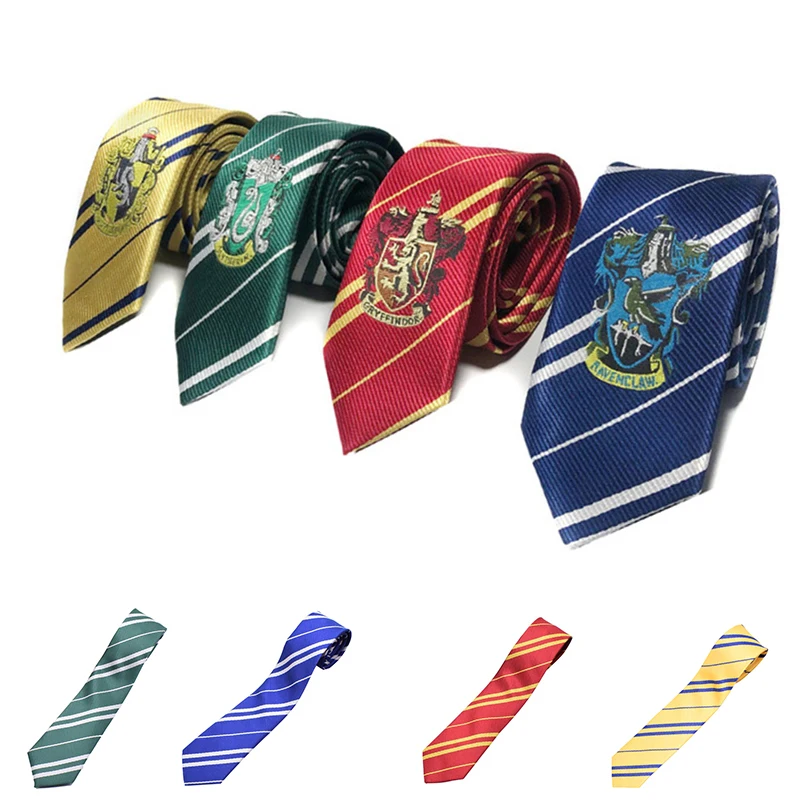

Harris Potter Tie Cosplay Costume Ravenclaw Gryffindor Slytherin Hufflepuff Harry Potter Tie Halloween Gift For Kids Wholesale