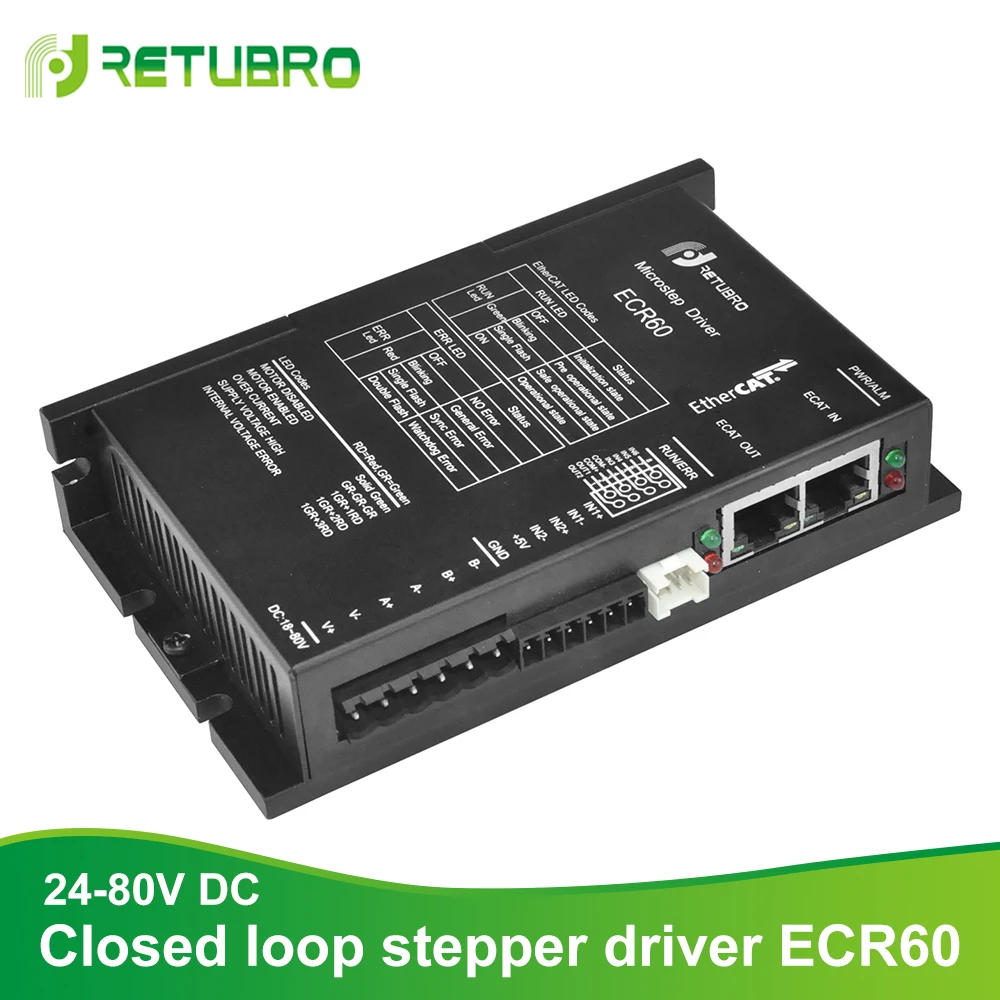 

Ethercat Fieldbus Closed Loop Stepper Driver Nema 24 ECR60 supports COE protocol High Speed real-time control and transmission