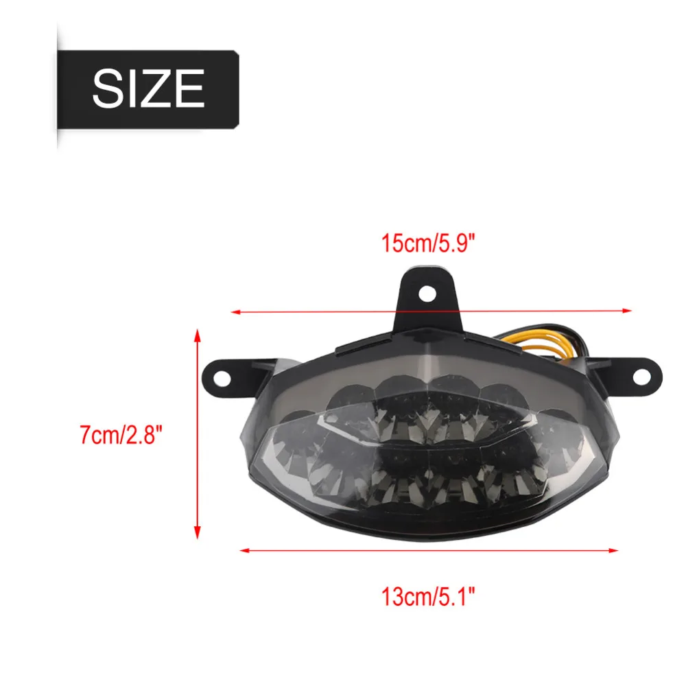 Копченый мотоциклетные встроенные светодиодные тормоза лампа задний фонарь сигнала поворота для KTM 200 390 водонепроницаемый противоударный Встроенный светодиодный бусины