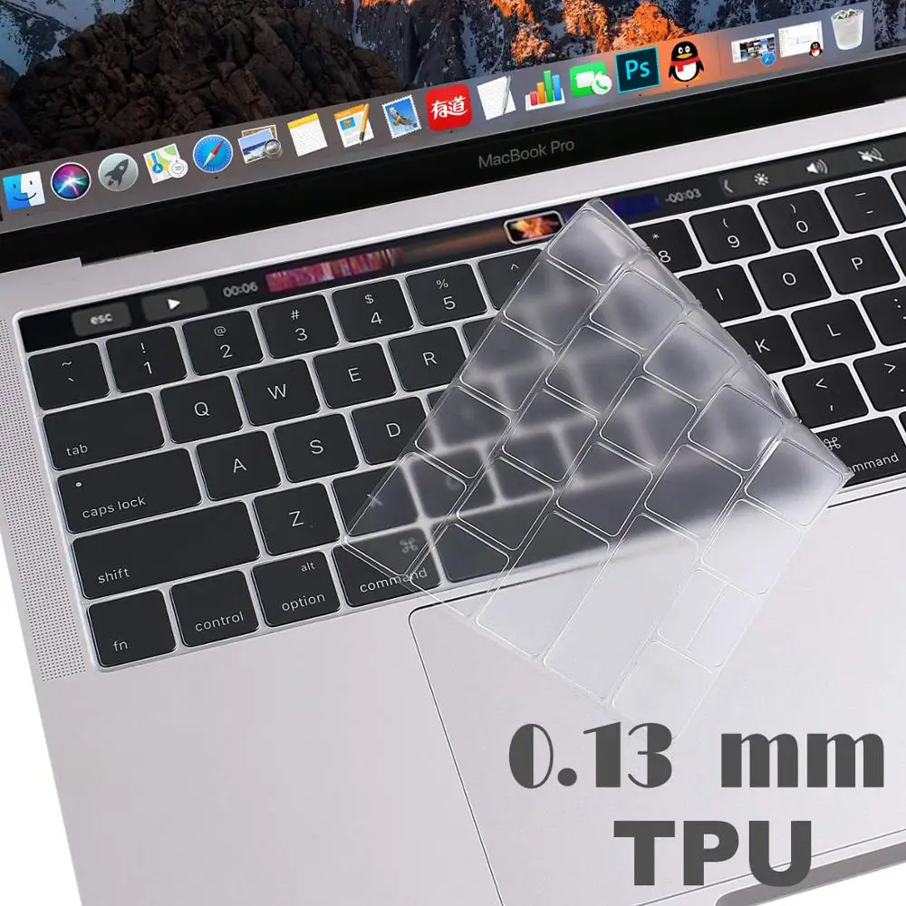 0 13 mmTPU для Apple Macbook pro13/11Air 13/15 retina12 дюймов чехол клавиатуры Ультратонкий прозрачная