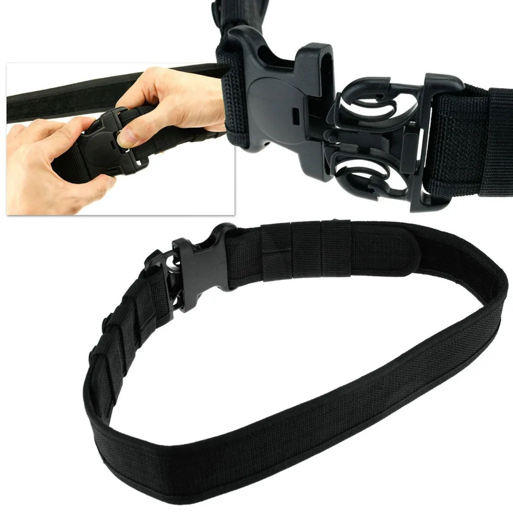 

New Adjustable Tactical Outdoor Police Security Combat Gear Utility Nylon Duty Belt Secure Quick-Release Buckle Closure