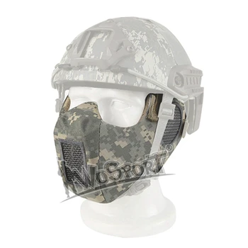 

1000D Nylon Airsoft Paintball Shooting Mask Half Face with Ear Protection Military Tactical Mask for Hunting CS Wargame