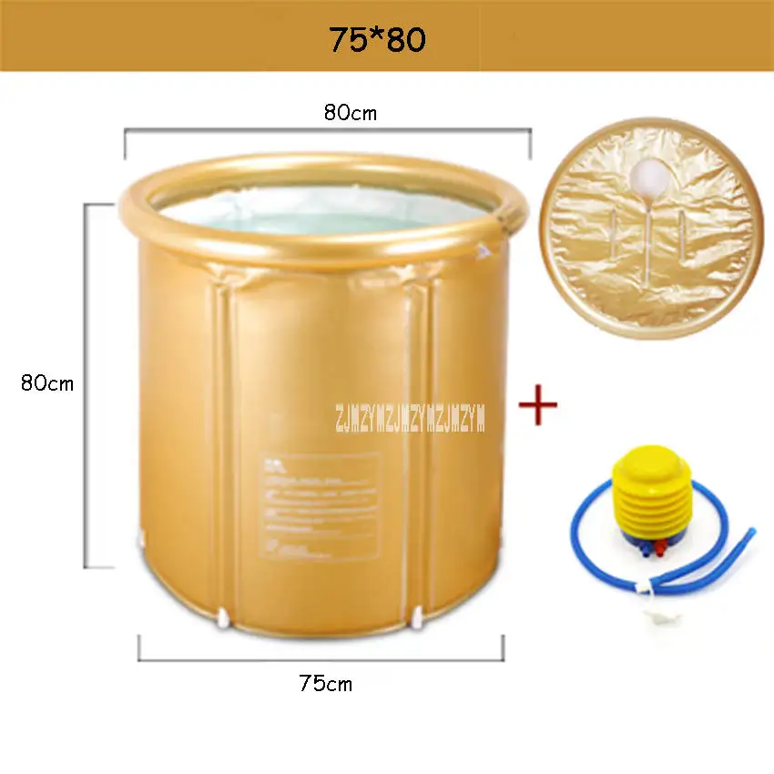 LC3002 простой бытовой надувной Складной Теплый банный бочонок для всего тела, уплотненная ванна для взрослых, пластиковое ванное ведро с крышкой - Цвет: big A