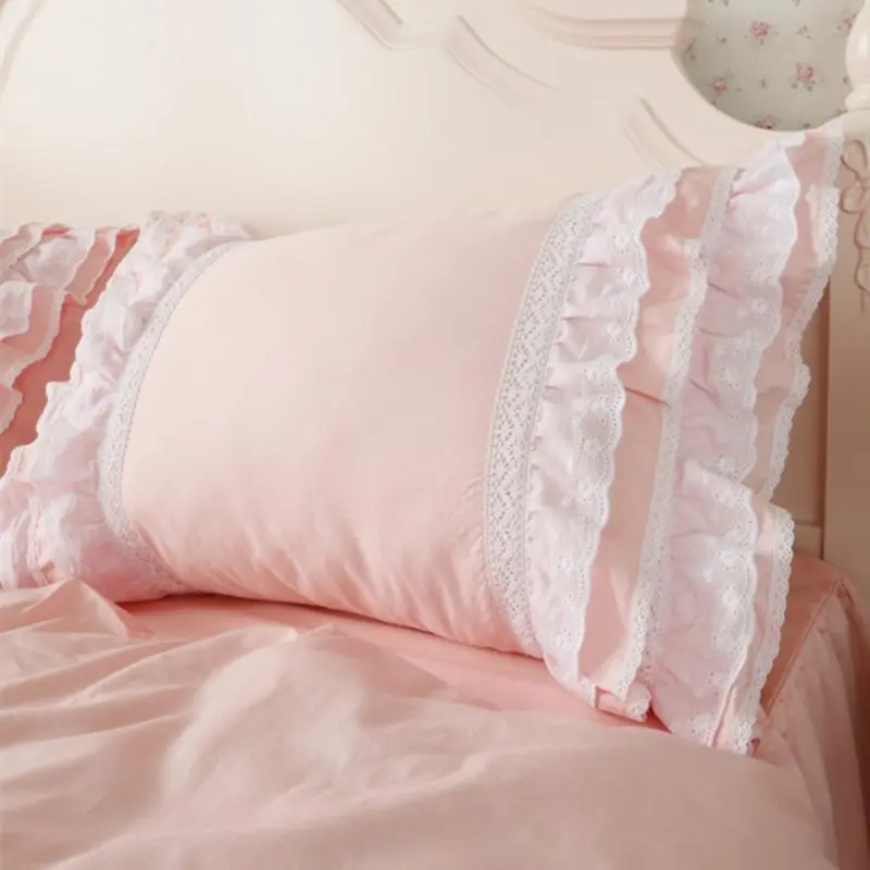 

2pcs cake layers embroidery ruffle pillow case luxury pillow cover princess sweet pink pillowcase textile pillowcases youtube