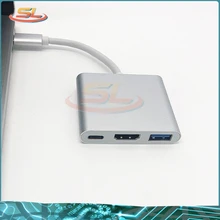 USB3.1 Type-C Hub/Splitter for HDMI USB3.0 and Fast Charging Power Dock for MacBook Pro USB Type C Adapter 3 in 1