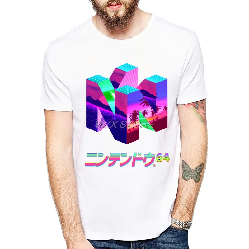 Геометрическая футболка Vaporwave для мужчин японский 3D принт летняя модная