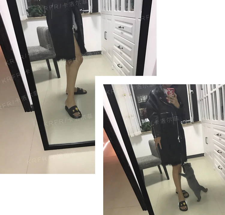 KRFR/carol большая черная шуба для продажи Тосканского профиля, который переворачивает сезон шуба женская