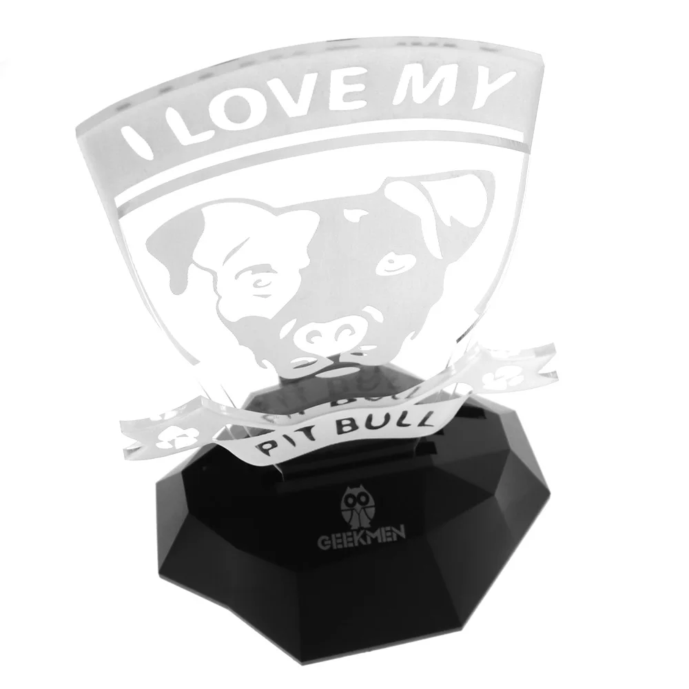3D линейный светильник I Love My Pitbull светодиодный ночник лампа для собак Pit Bull