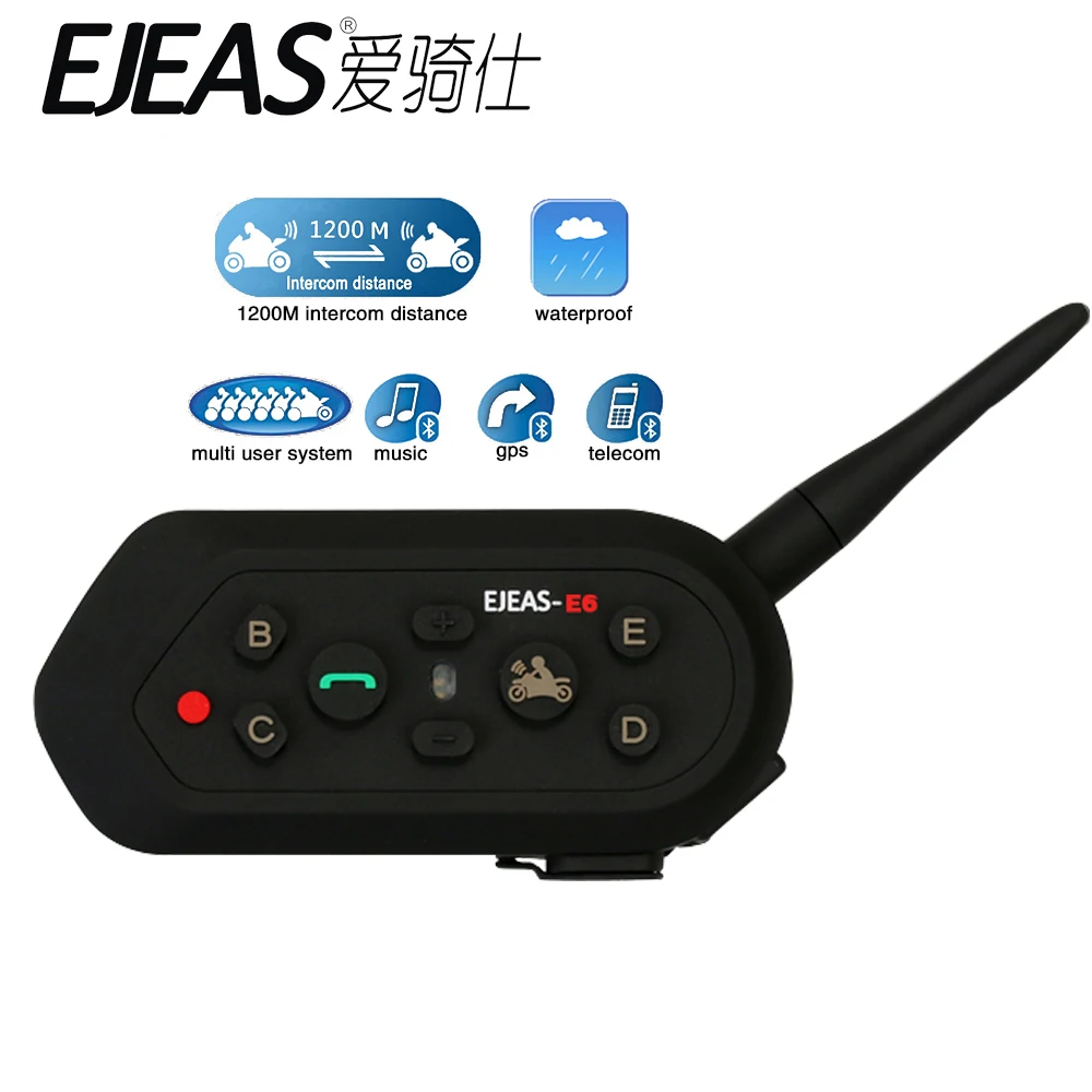 EJEAS E6 Motorcycle Communication System Vox Bluetooth