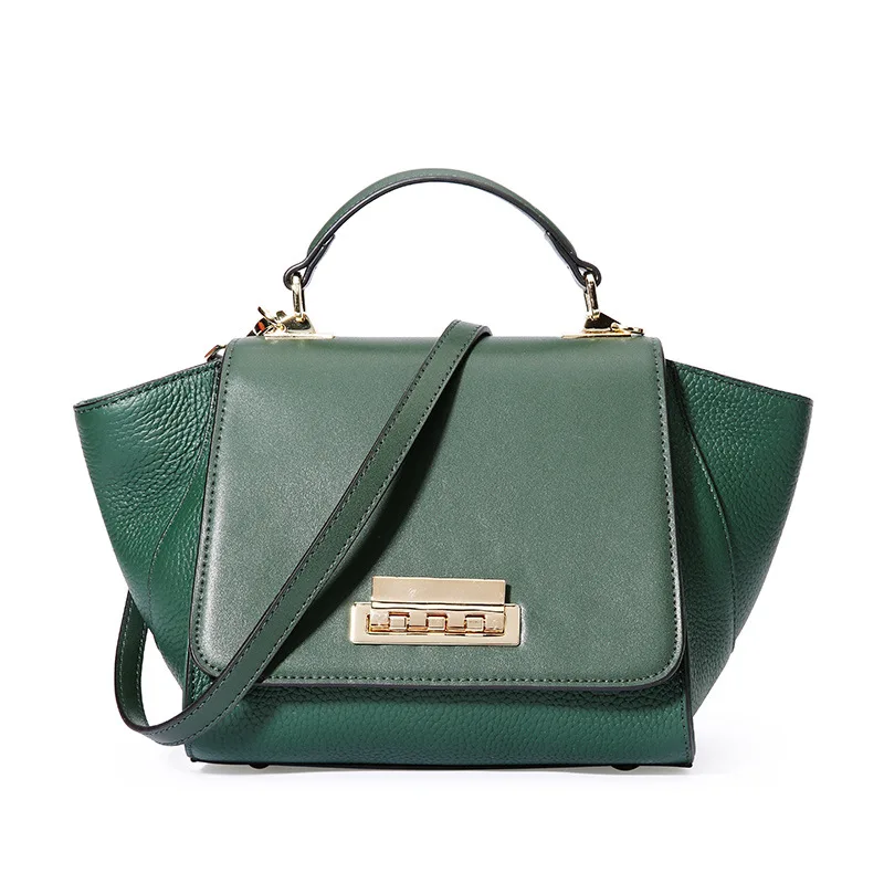 

Fashion Women's Genuine Leather Handbags Ladies Patchwork Wings Tote Crossbody Purse Female Natural Leather Messenger Bag