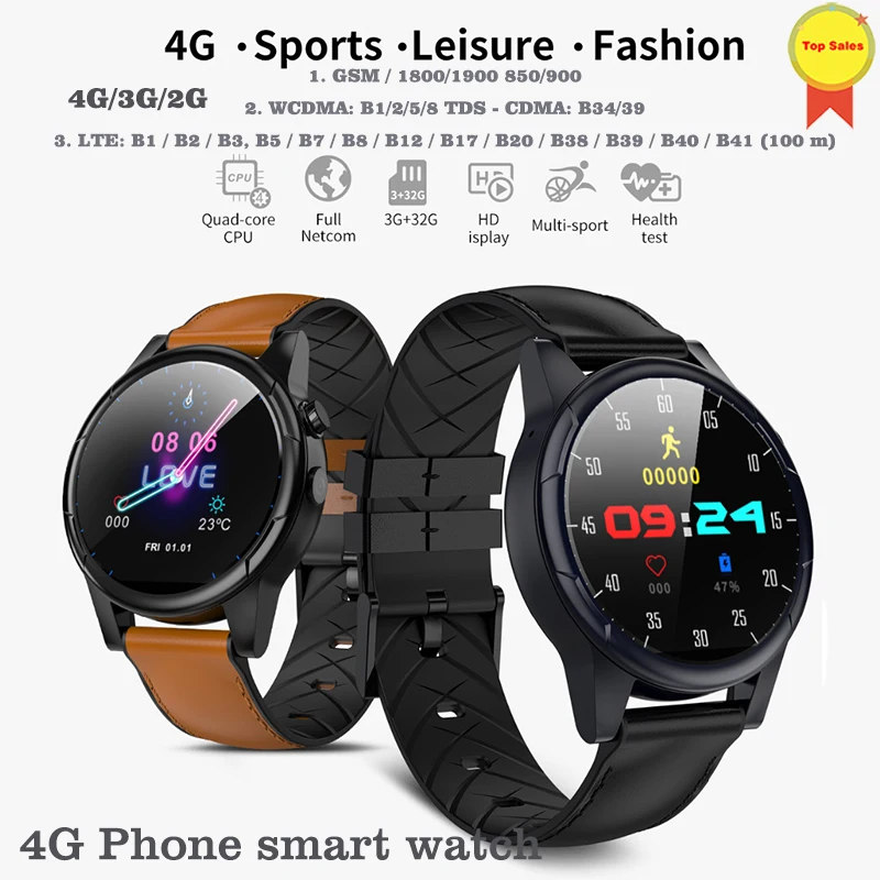  2019 4G sport Smart Watch Android 7.1 3+32GB WIFI 1.6inch 2MP Camera Heart Rate IP67 Waterproof GPS