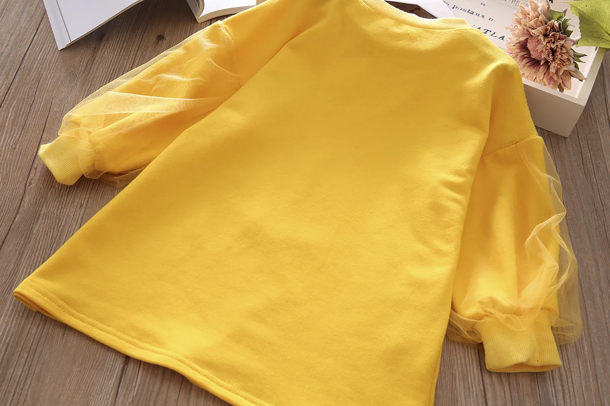 Новая модная рубашка с длинными рукавами для девочек футболки с кружевными рукавами и принтом тигра пуловер для детей от 3 до 7 лет топы для детей