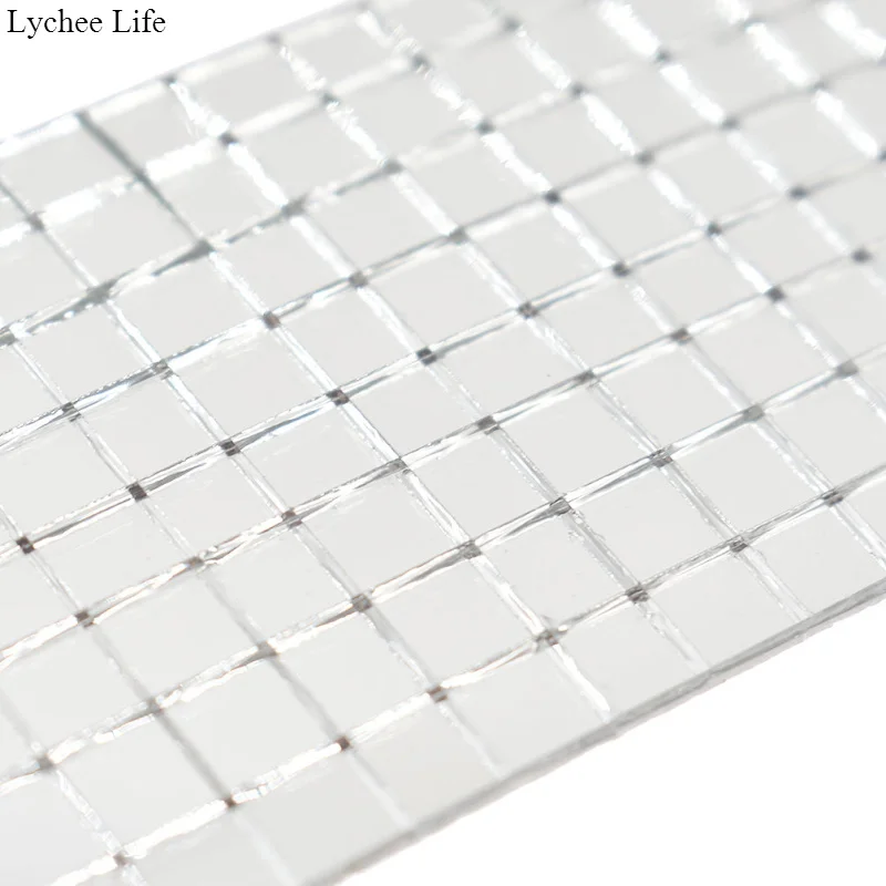 Lychee Life самоклеющиеся стеклянные ремесленные мини квадратные зеркала мозаичные плитки для рукоделия украшения дома