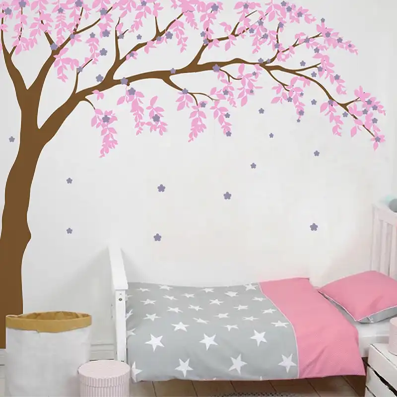 Kamar Bayi Perempuan Dinding Cherry Blossom Pohon Seni Dekorasi