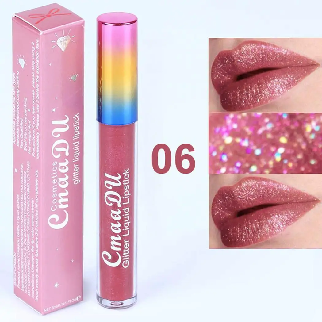 

Lip Glitter Tint Matte Waterproof Long Lasting Liquid Lipstick Women Gloss