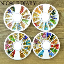4Box/set Nail Art Rhinestone 2/3/4/5mm Colorful Shining 3D Nail Decoration Sharp Bottom for UV Gel Nail Art 8295569