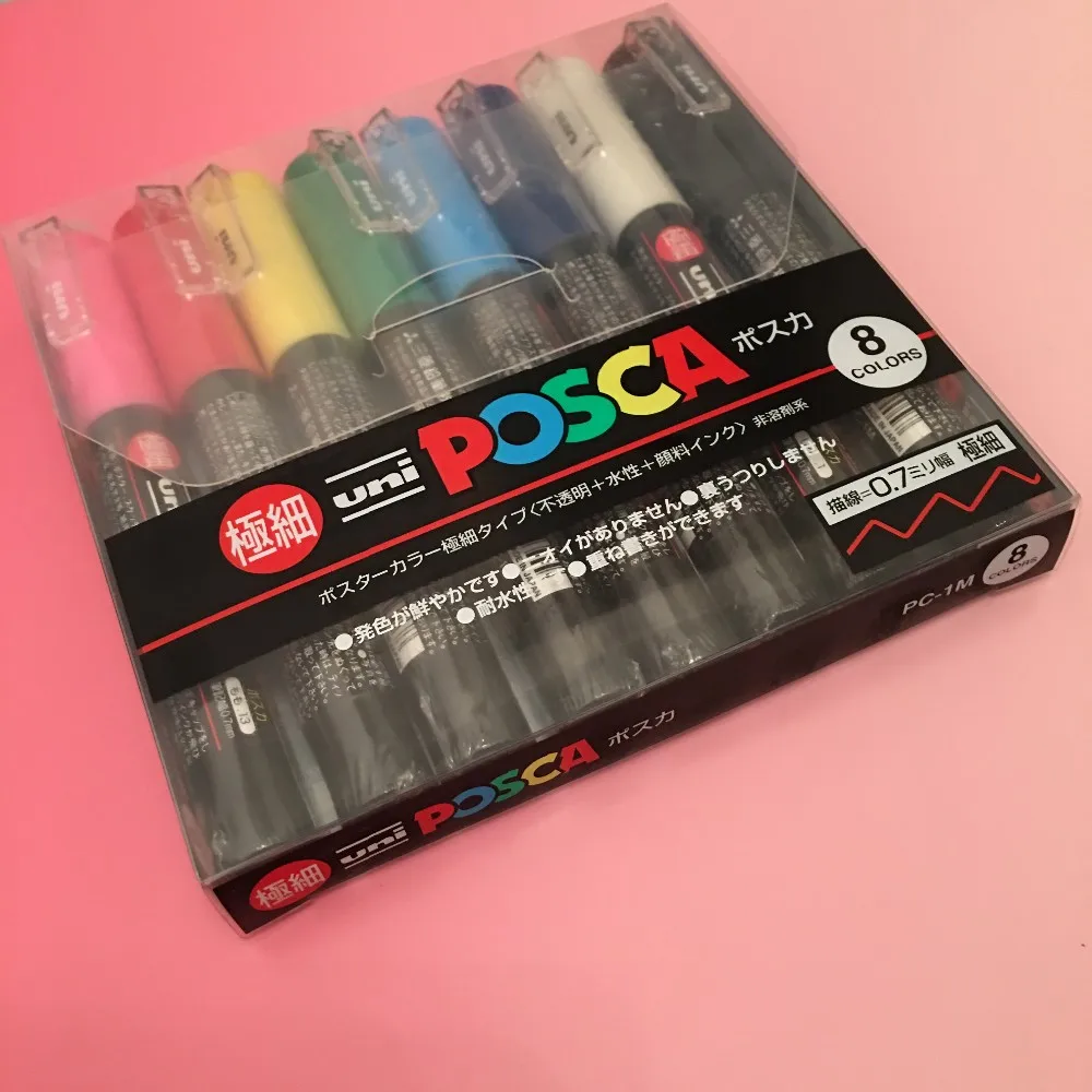 POSCA PC-1M пернант маркеры 0,7 мм, 8 цветов/набор