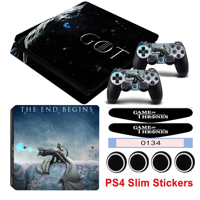 Наклейки для игровых приставок Playstation 4 Slim PS4 виниловые наклейки консоли и