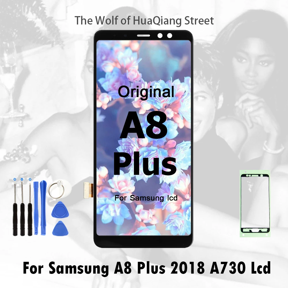

ORIGINAL AMOLED LCD For SAMSUNG Galaxy A8 Plus 2018 A730 LCD Display Touch Screen Digitizer Replacement