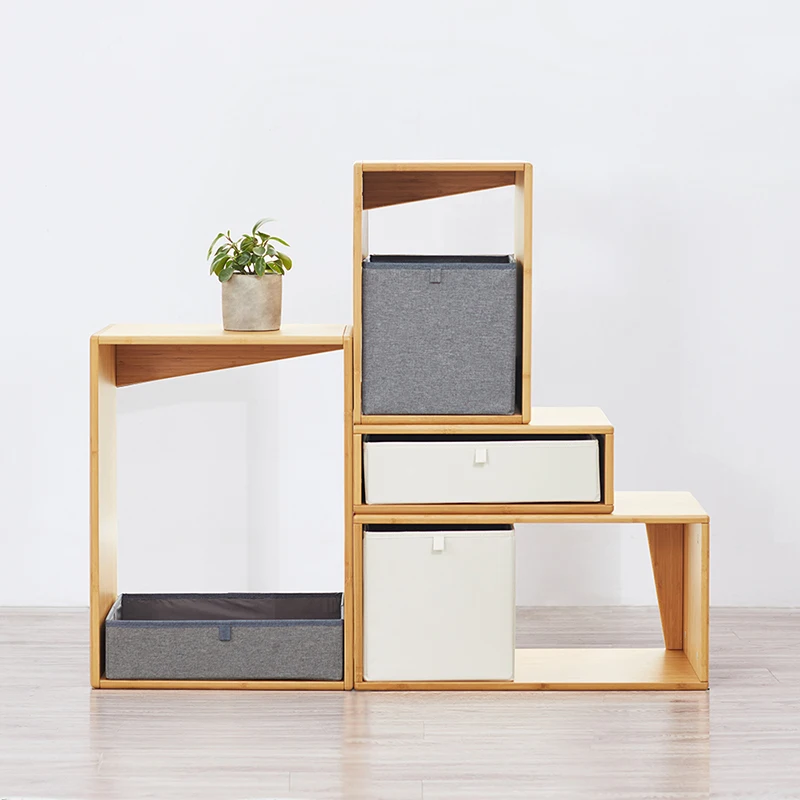 Zen S Bamboo Cube Storage System Dresser Cabinet Unite With Cloth