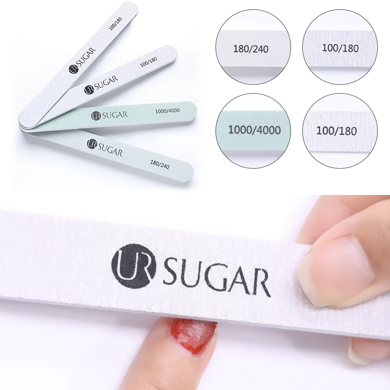 

UR SUGAR 4pcs/Set Nail File Buffer Kit Sanding Grinding Buffing Polishing Bar Nail Art Tools Professional Manicure Tools Kits