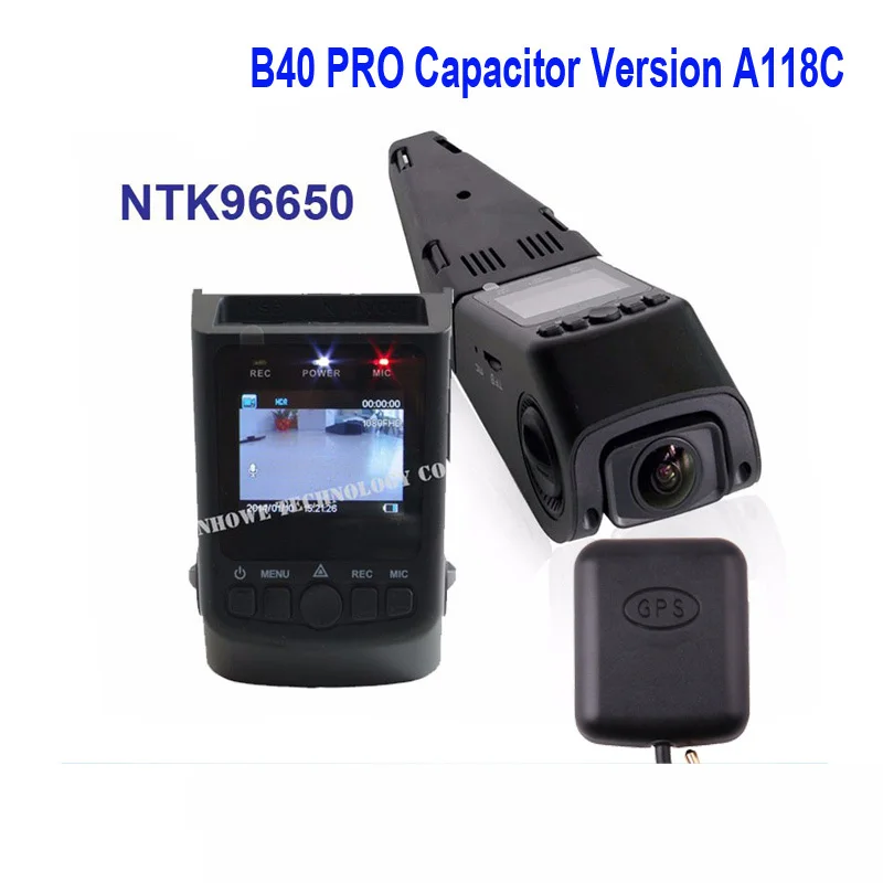 

B40 PRO Capacitor Version A118C GPS Car Dash Camera DVR NTK96650 Chip H.264 1080P Mini IN Car Dash Camera DVR Free Shipping!!
