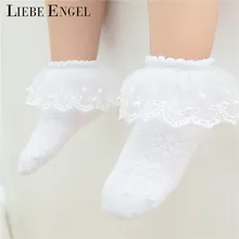 LIEBE ENGEL Baby Girls Socks Lovely Lace Princess Peal Mesh Socks Breathable Kids Children Socks Short Ankle Meia Infantil