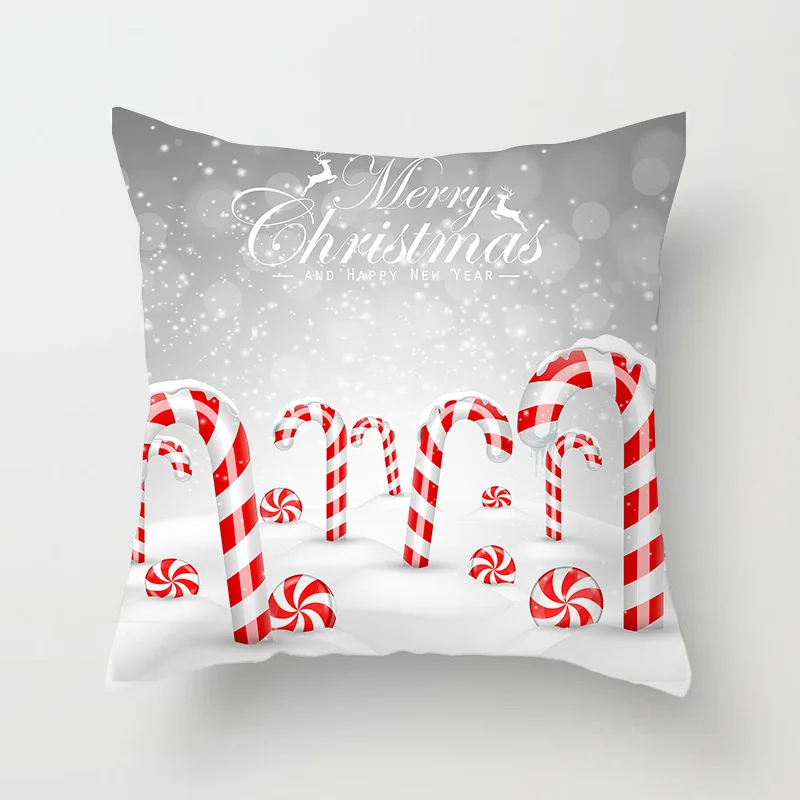 1Pcs 4545 Cm Happy New Year Christmas Santa Claus Xmas Decorations for Home Elk Cotton Decorative Pillows Cover Navidad Natal  (3)