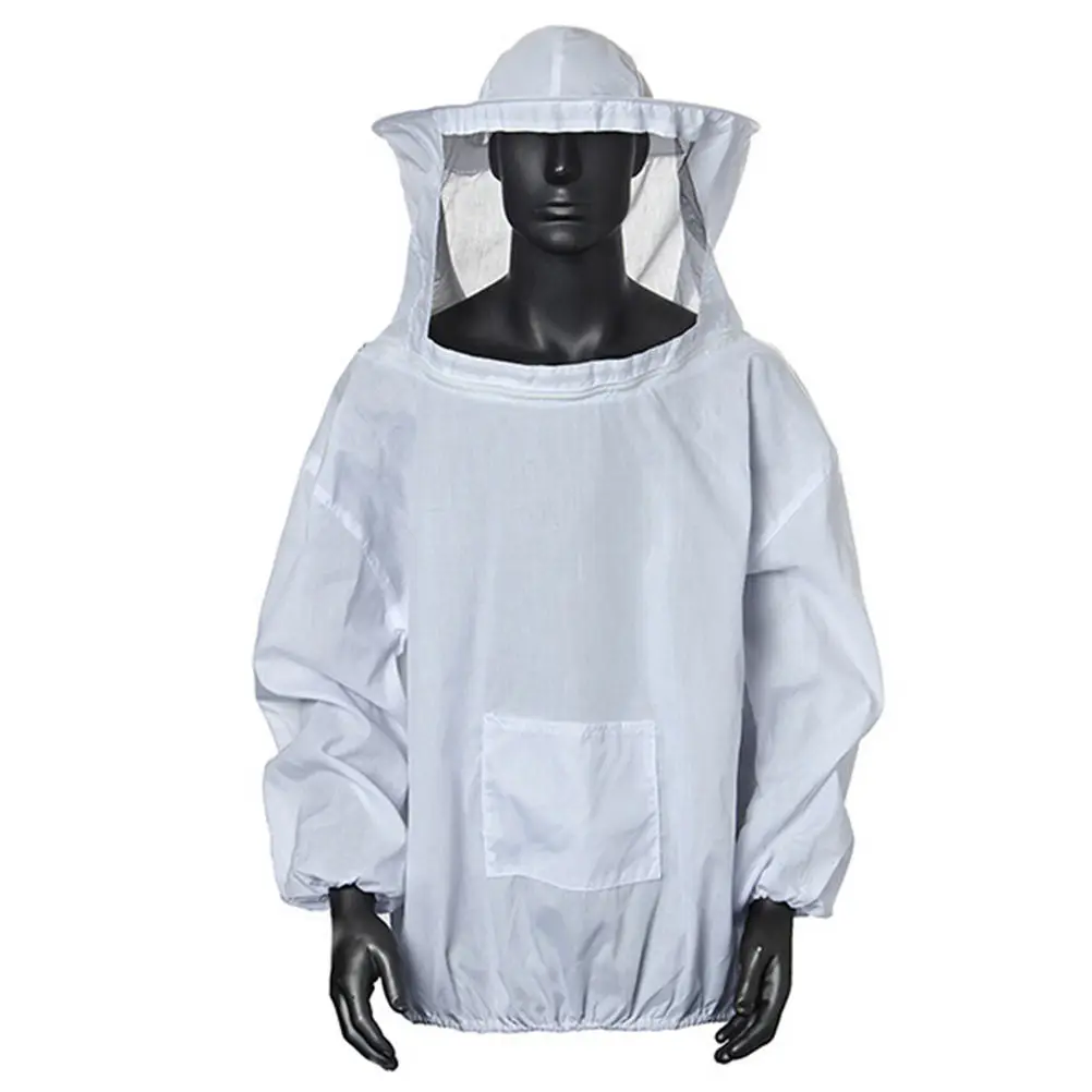 Сиамский костюм пчеловода одежда с пчелками разные цвета с шапкой анти-пчела костюм Анти-пчела оборудование для укуса сельского хозяйства одежда - Цвет: Белый