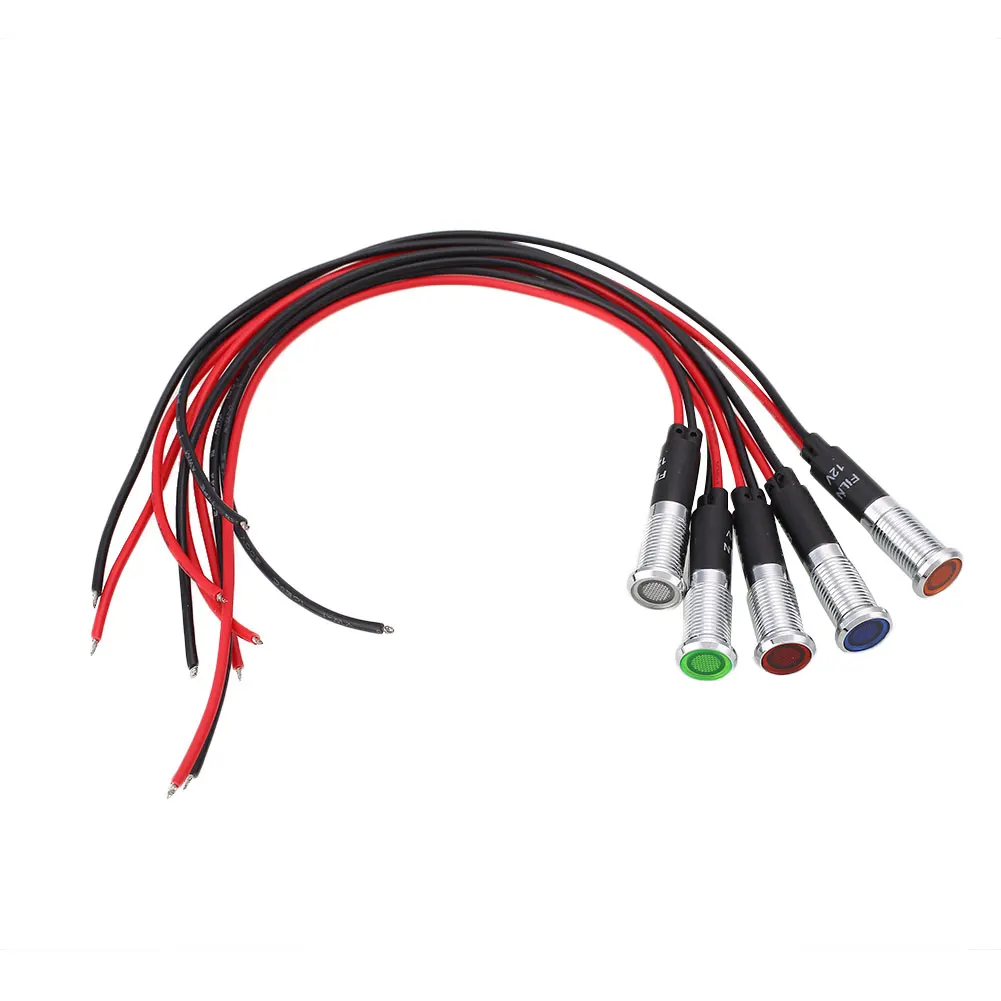

8mm 12V Vehicle Truck LED Dash Panel Dashboard Indicator Signal Light Lamp