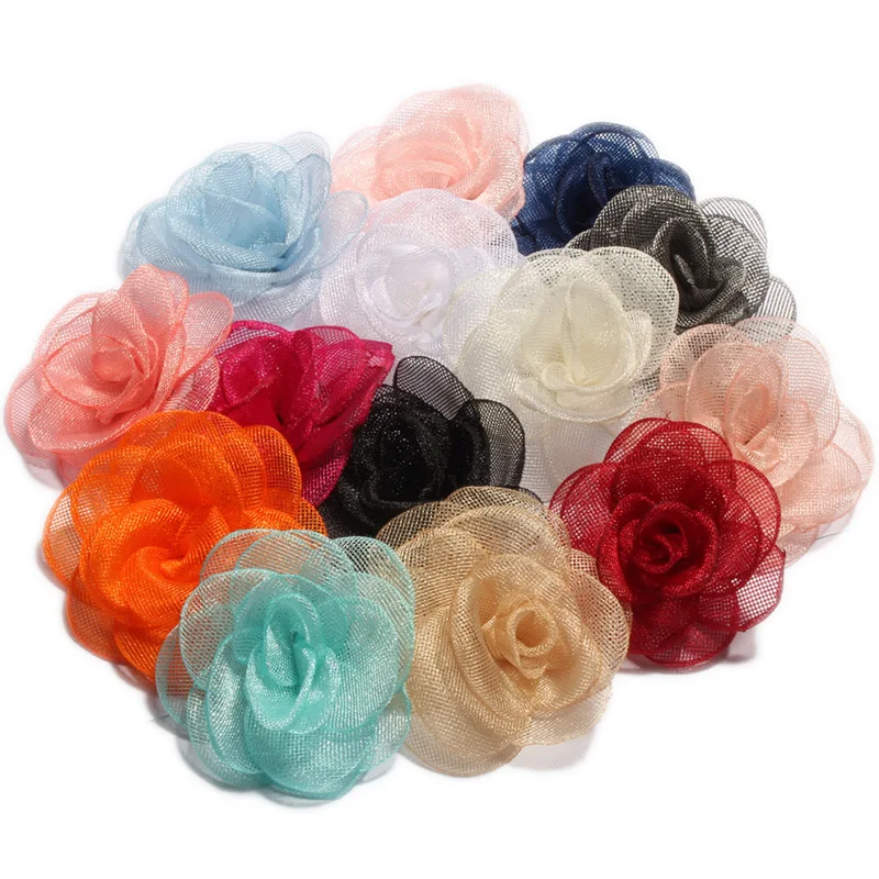 1 шт. многослойная марлевая заколка для волос 14 цветов 3 5 см|hair flower|fabric flowersflowers for