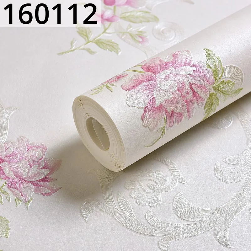 3D тисненая настенная Бумага Европейский цветок домашний декор виниловая настенная бумага для спальни гостиной фон настенные покрытия - Цвет: 160112