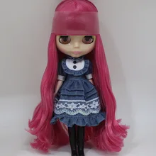 Розовые красные длинные волосы 035 Обнаженная кукла blyth фабрика кукла подходит для DIY Изменить игрушка BJD для девочек