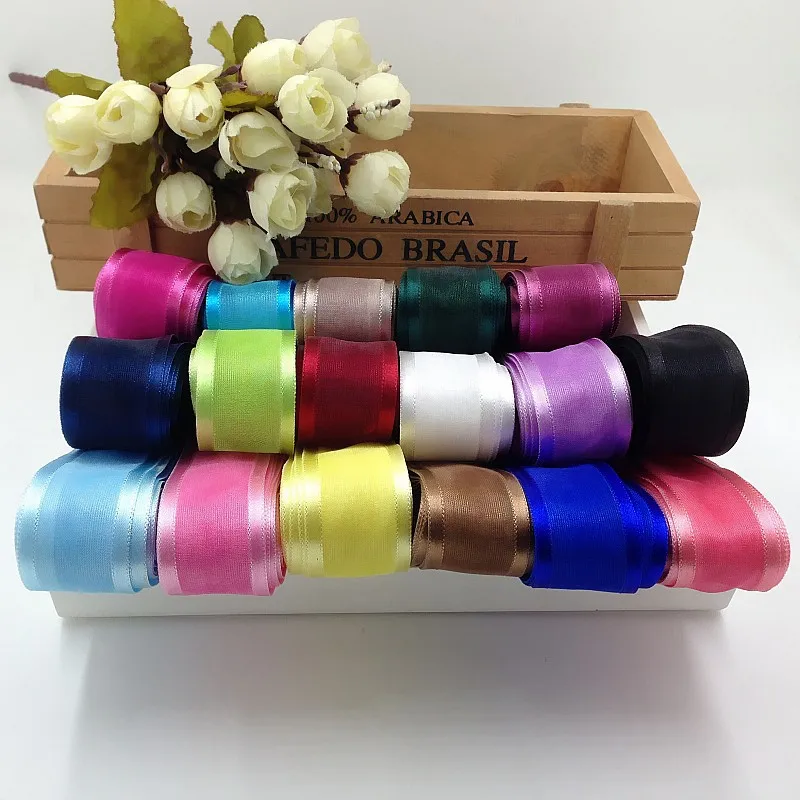 

5m/lot 2.5cm Silk Tulle Organza Ribbon For Gift Cake Balloon Packaging Wedding Birthday Party Decor Crafts Packing Supplies