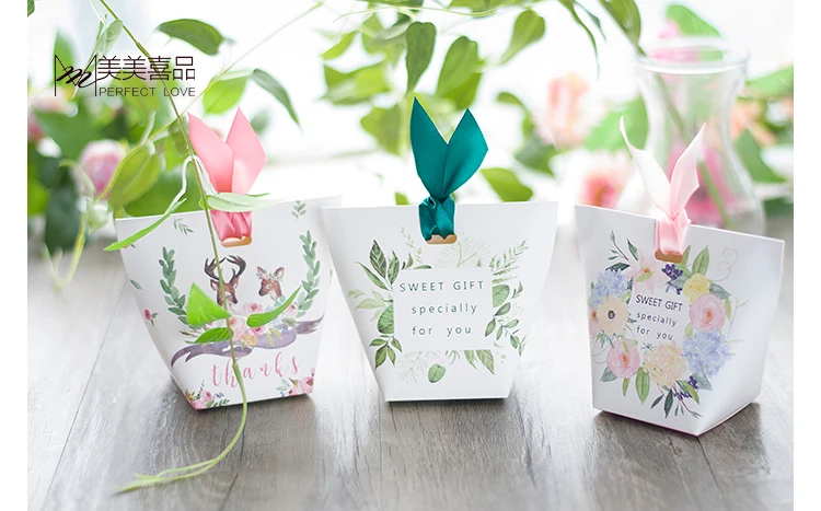 Новая европейская коробка для конфет с зелеными листьями дерева, свадебные сувениры и Подарочная коробка, бумажные пакеты, свадебные украшения, поставки, коробки для сахара