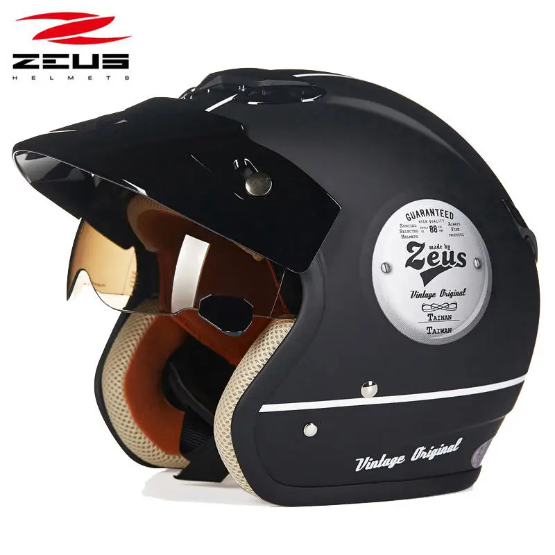 ZEUS 381C open face half harley motorcycle helmet vintage retro