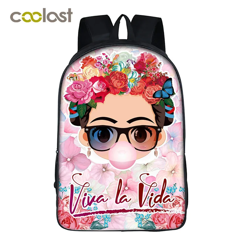 

Frida kahlo / Monroe / Hepburn Backpack for Teenage Girls School Bags 2018 Women Travel rucksack Laptop Bagpack mochila escolar
