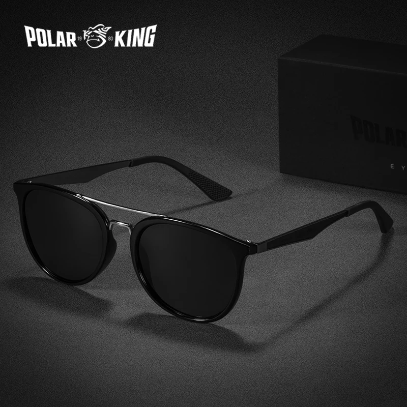 

POLARKING Brand Retro Polarized Sunglasses For Men Driving Double Bridge Glasses Male TR90 Fishing Eyewear Gafas Oculos de sol