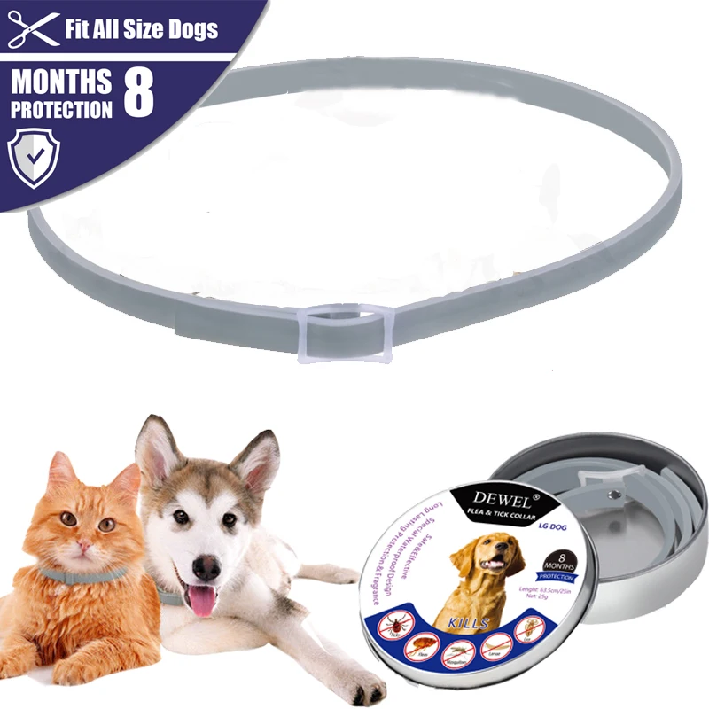 

Dewel Pet Dog Cat Flea Collar Against Anti Tick Quick Kill Remove Pet Protect Repel Rubber Necklace Pet Gift New Flea Killer