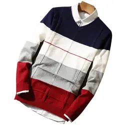 2018 Повседневное Для мужчин с длинными рукавами свитер с v-образным размеры S и M 2XL 3XL синий цвет красного вина Для мужчин Свитеры для женщин
