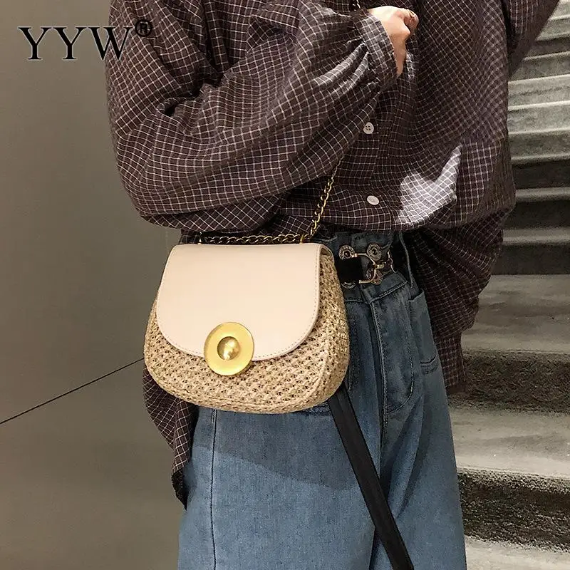 

Summer Small Casual Straw Crossbody Bags For Women 2019 Woven Handbags Crossbody Bag Ladies White Black Brown Shoulder Bag