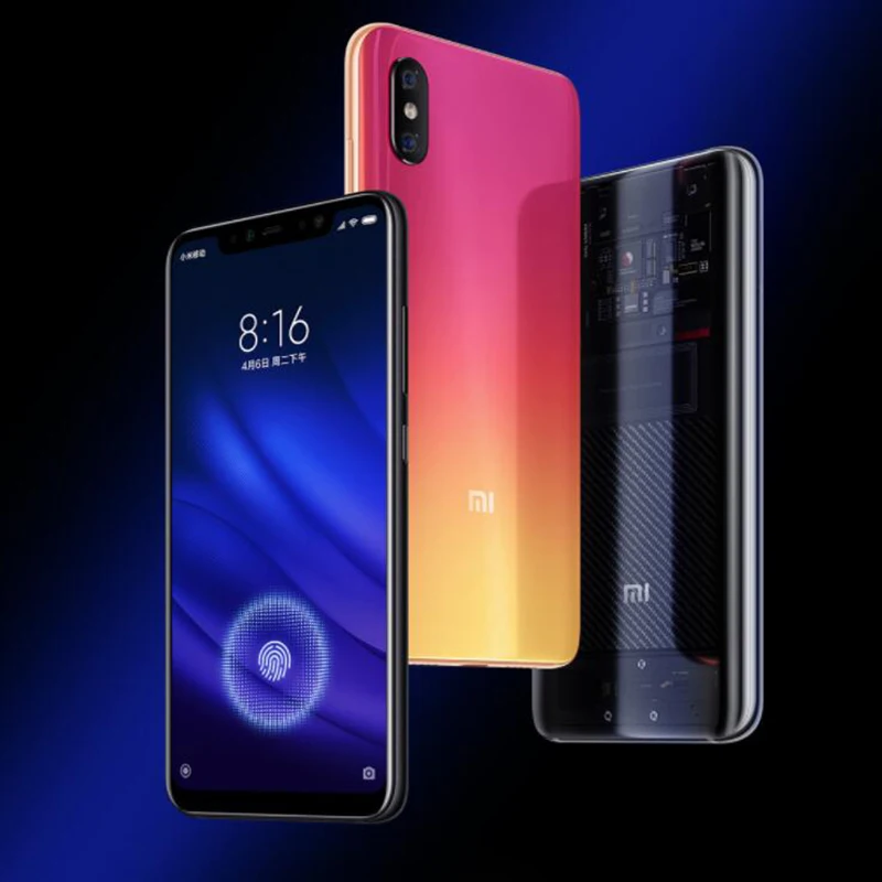 Xiaomi Mi 8 6 ГБ 128 ГБ Snapdragon 845 мобильный телефон с экраном, отпечаток пальца, 6,21 дюймов FHD+ полноэкранная двойная камера 12 МП