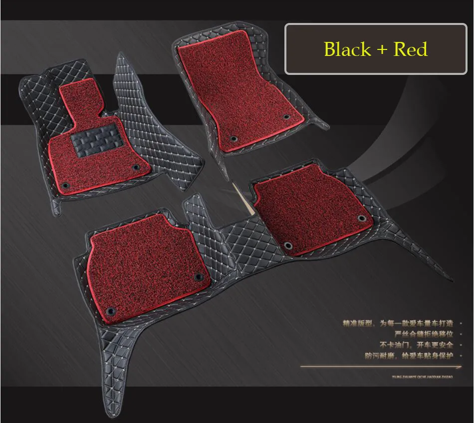 HLONGQT Auto Floor Mats For Ford F-150 2012-2018 Foot Step Mat High Quality Embroidery Leather Wire