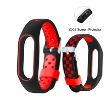 Двойной цветной браслет, силиконовый ремешок для Xiaomi mi, ремешок 2, сменный ремешок для браслета, Xiaomi mi, ремешок 2 для mi band 2