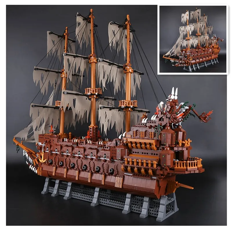 

IN STOCK H&HXY 16016 3652Pcs Movies Series MOC The Flying the Netherlands Building Blocks Bricks Children Gifts