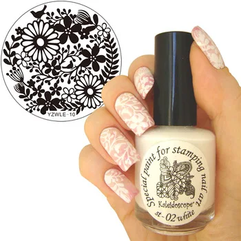YZWLE 1 Pc Charming Spring Designs Template DIY Nails Beauty Stainless Steel Image Stamping Plates Decorations Tools Accessories
