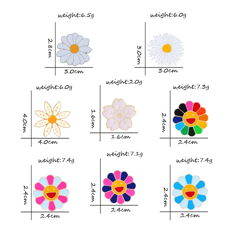 Цветные заколки для цветов, женские серьги «Маргаритка», брошь с цветком вишни, розовые значки на пуговицах с цветами, джинсовая сумка, женские аксессуары