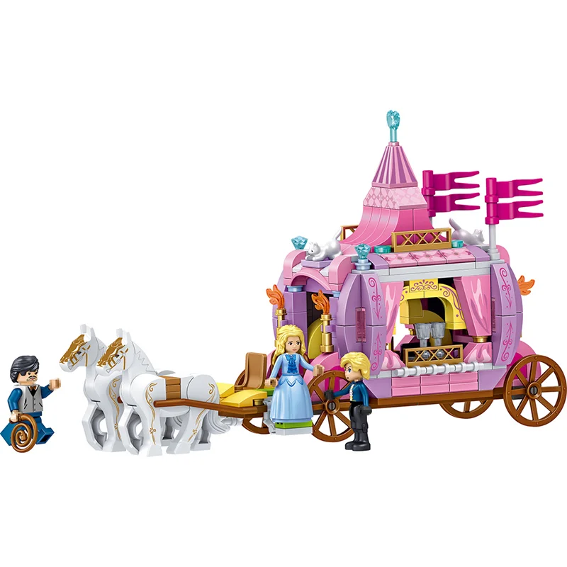 Золушка Принцесса КОРОЛЕВСКАЯ КАРЕТА строительные блоки фигурки принцесс друзей Блоки Кирпичи Модель игрушки подарок для девочек